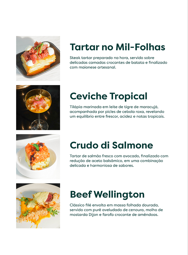 Pratos Principais e Alta Gastronomia